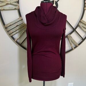 Hooked Up Burgundy Cowl Neck Sweater NWTS